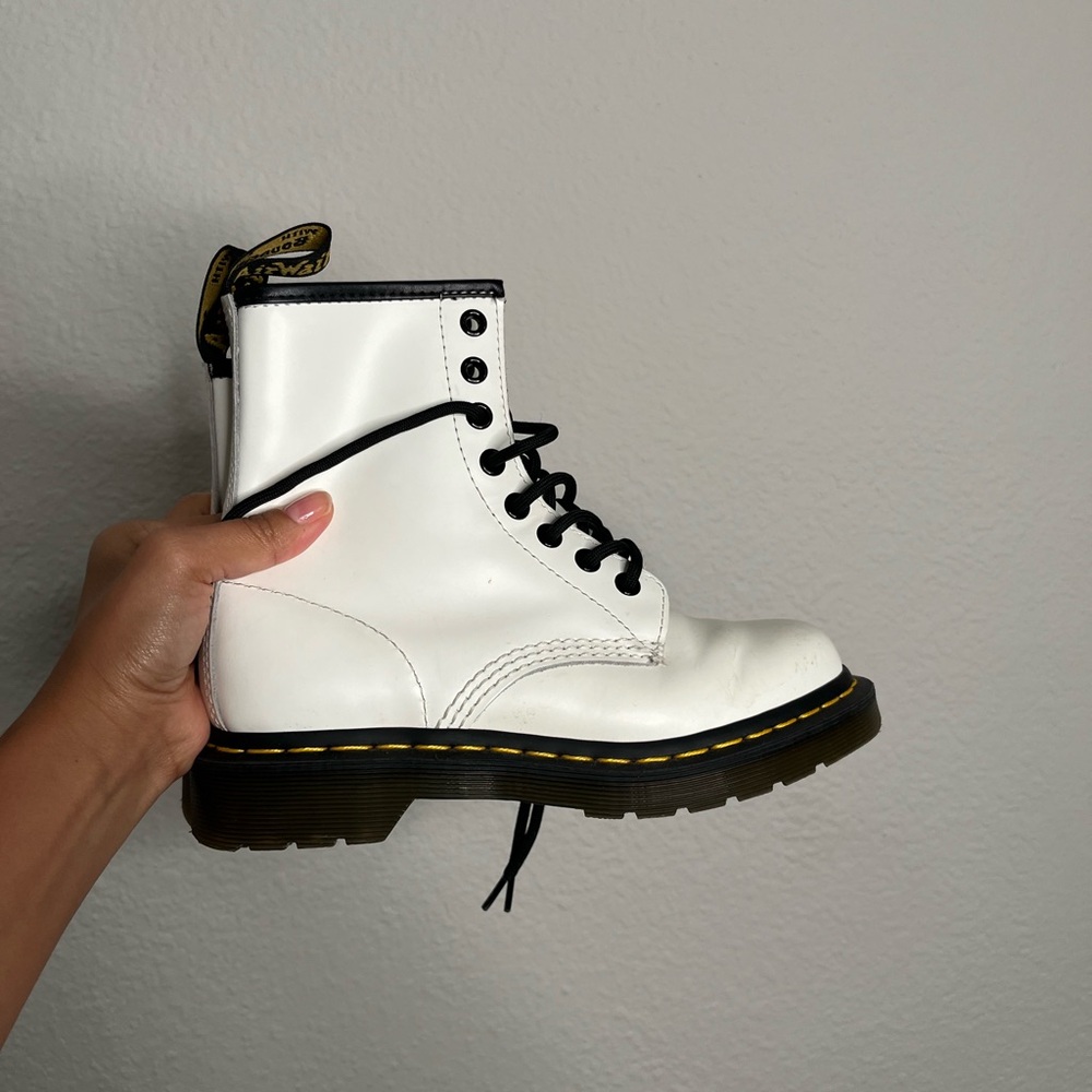 Doc Martens white boots size 5